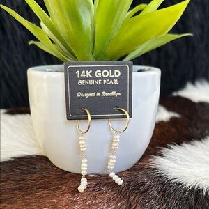 14K Gold Pearl Earrings